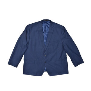 Van Heusen Men's Blue Textured Blazer Jacket Regular Size 52R 2 Button